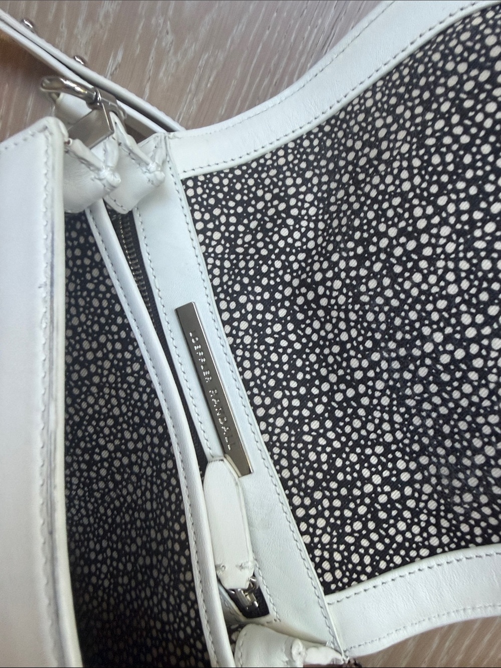 Loeffler Randall White Leather Crossbody Saddle Bag with Silver-Tone Hardware - Picture 10 of 13